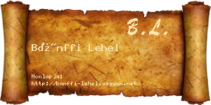 Bánffi Lehel névjegykártya